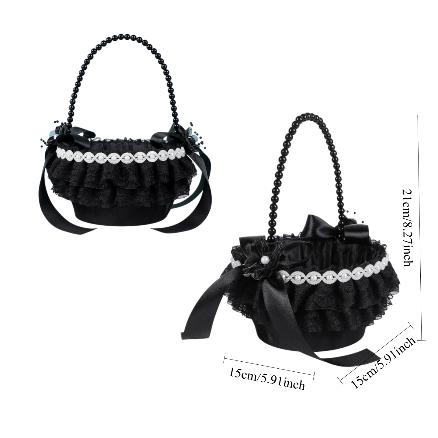 2 Pcs Wedding Black Flower Bas - đánh giá và giá Gardening Tools Girls